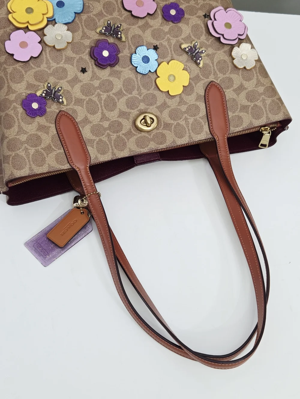 EXCELLENT COACH UPCRAFTED WILLOW TOTE BAG IN SIGNATURE CANVAS WITH TEA ROSE - Picture 5 of 14